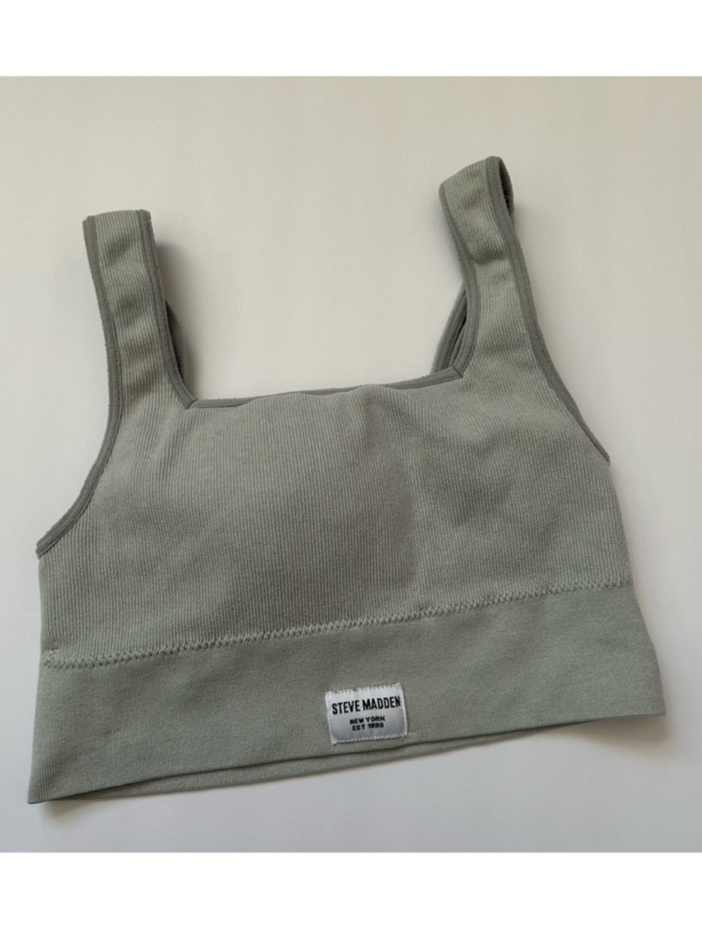 🩷STEVE MADDEN GRAY LOUNGEWEAR RIBBED SPORTS BRA WITH PADDING SIZE SMALL